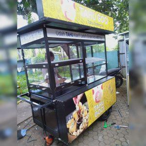 Gerobak Aluminium Hitam/Coklat Tahu Aci Gorengan Tahu Crispy Tahu GO