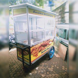 Gerobak Gorengan Alumunium Roda Besar Pisang Goreng Aneka Aluminium