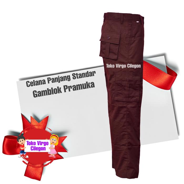 Celana Panjang Gamblok COKLAT Standar - Seragam Pramuka VIRGO