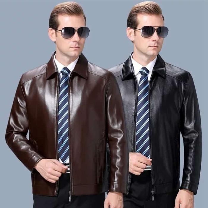 jaket semi kulit pria/jas pria terkeren/jas kantor/jaket elegan