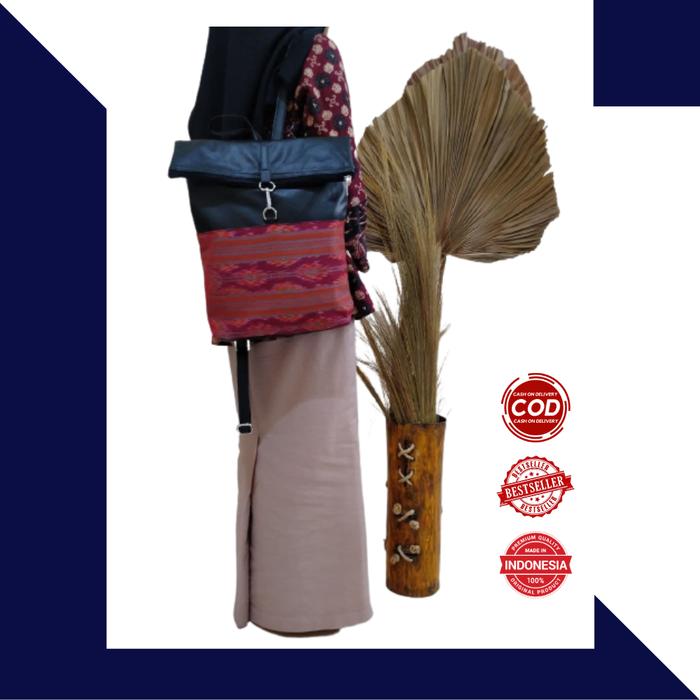 Tas Songket / Tas Ransel / Tas / Tas Wanita / Songket Palembang /Merah