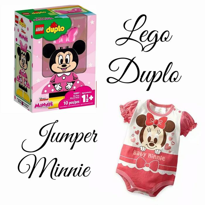 Minnie mouse set : lego duplo minnie mouse , jumper bayi import disney