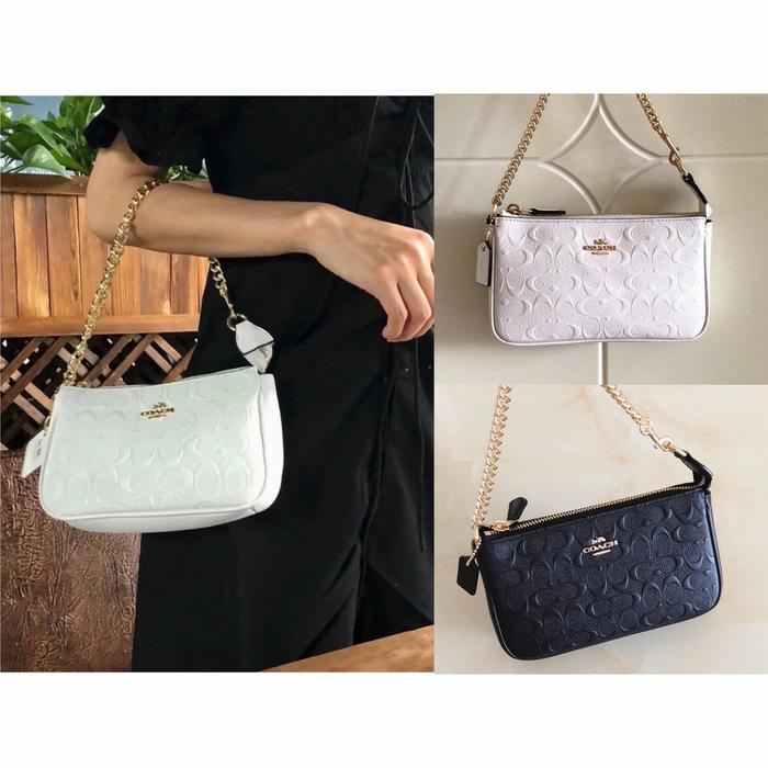 CoachTop Handel Embossed Leather Wristlet