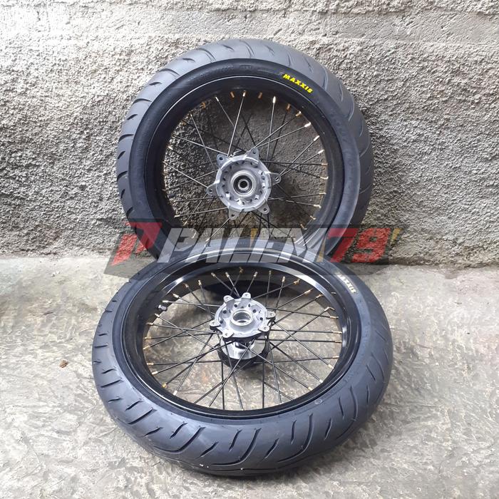 Wheelset CRF 150 Supermoto Expedition Velg 300 350 Tromol Silver Black