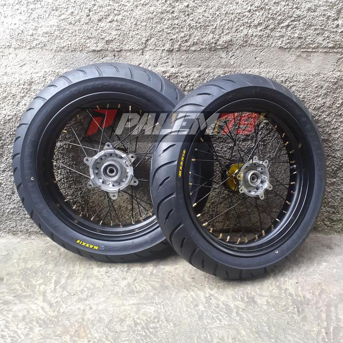 Wheelset CRF 150 L Supermoto Velg 300 350 Ban 110 130 Tromol Gold Blck