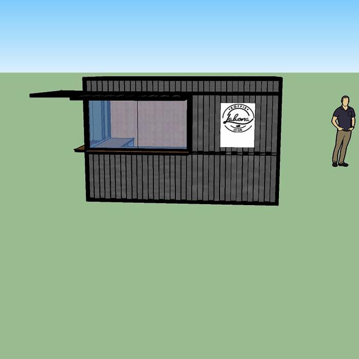 booth semi container kedai bondex custom design #243
