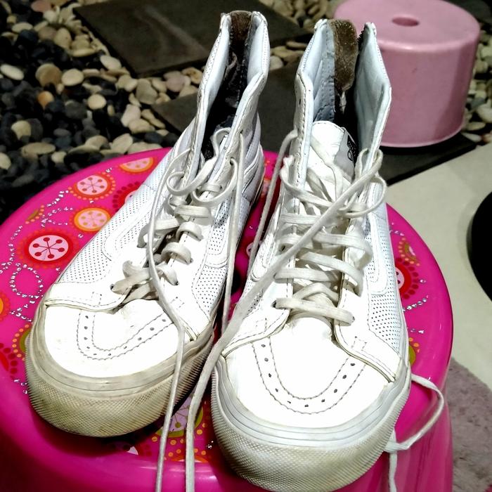 Vans perf leather SK-8 HI slim zip women shoe