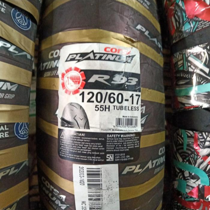 Ban Corsa 120 60 17 R93 ban tubles platinum 120/60-17 ban motor vixion