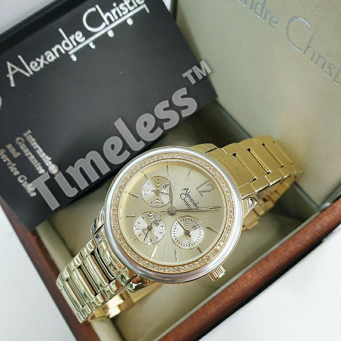 jam tangan wanita alexandre christie ac 2937 BF Gold