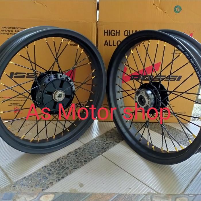VELG SET UKURAN LEBAR 250 - 300 RING 17 TROMOL SET KAWASAKI W175