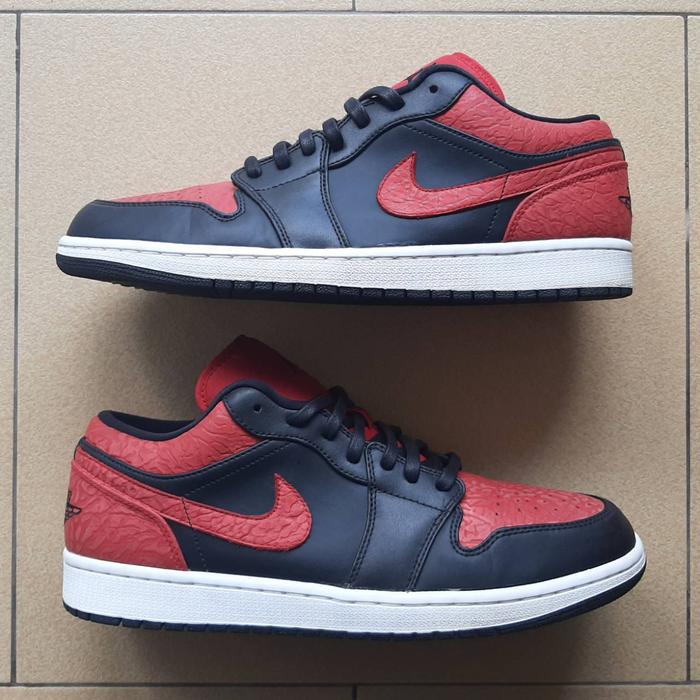 Nike Air Jordan 1 Low Bred Elephant Print *100% Original