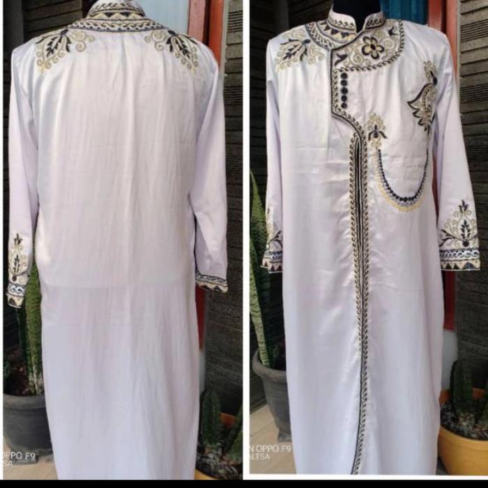 jubah luar pengantin pria bordir luaran yaman
