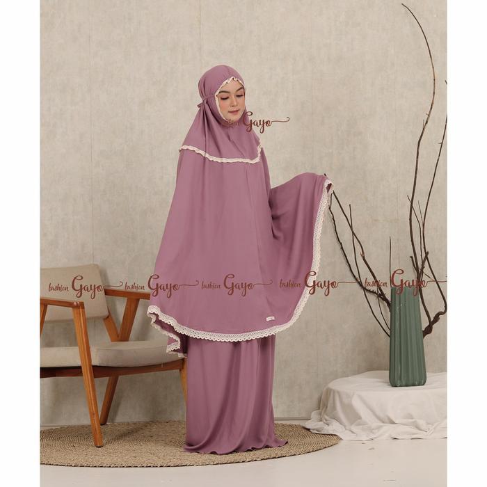 mukena gayo rayon polos premium variasi renda free tas cantik