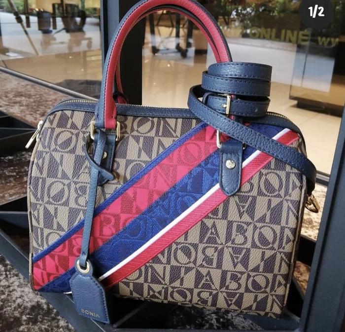Tas wanita bonia original monogram cokelat model speedy M