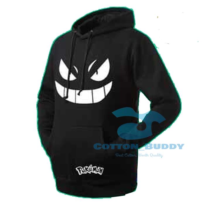 SWEATER HOODIE GENGAR JAKET POKEMON GENGAR SMILE BESAR KANTO ASH DARK