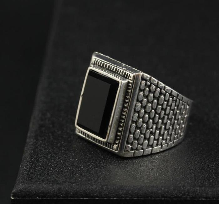 Cincin pria onex / cincin kotak /cincin perak/ cincin hitam