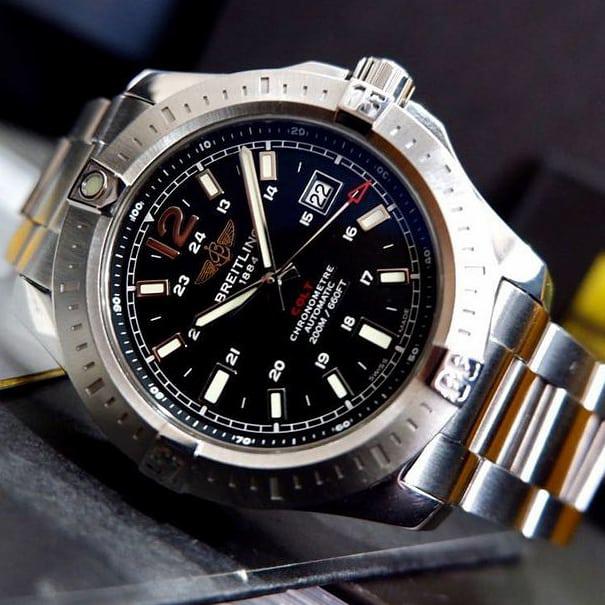 Breitling colt 1884 chronometre 44mm Black dial auto jam pria