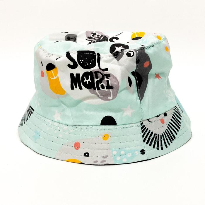 Topi Rimba Anak Jungle / Bucket Hat Motif Bolak Balik 2 Warna