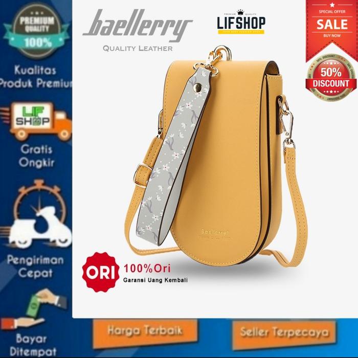Tas Selempang Wanita Dompet Kulit Asli Hp Kalung Cewe Original Premium
