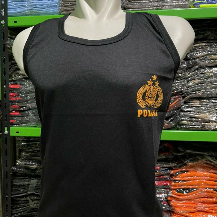 SINGLET POLISI HITAM - KAOS DALAM POLISI - KAOS POLISI MURAH