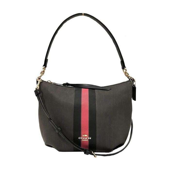 Tas Coach 2299 Skylar Hobo with Varsity Stripe Electric Pink/Black