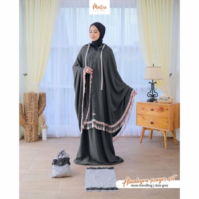Mailea Almahyra Prayer Set DEWASA TRAVELLING Mukena Set - SLATE GREY