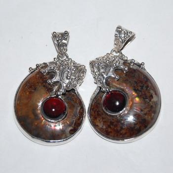 AH6709AB - Sepasang Liontin Ammonite