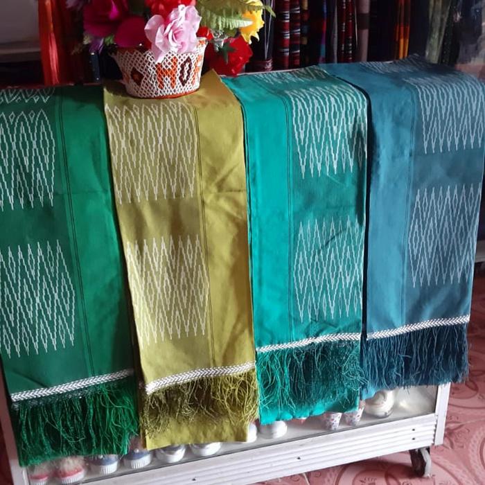 SONGKET SELENDANG SIBOLANG RASTA TENUN SIANTAR HIJAU BIRU KUNING ABU