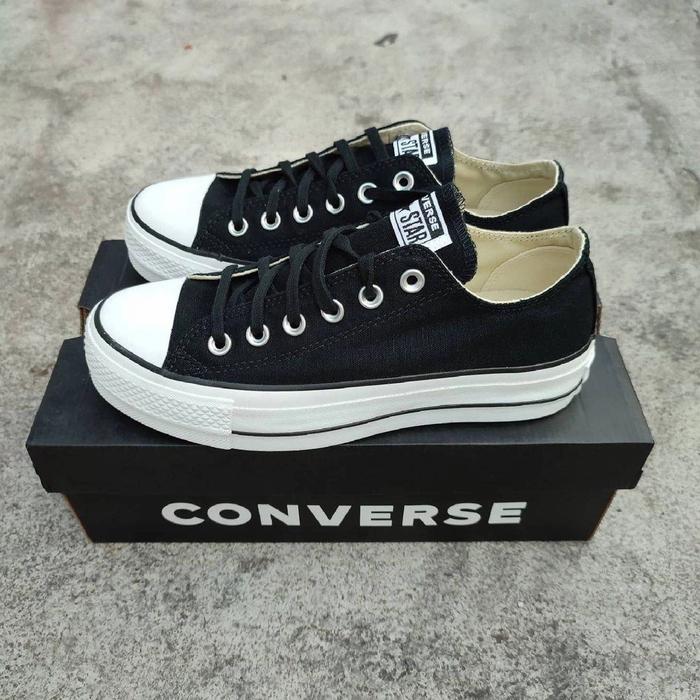Converse CTAS Lift Platform Ox Black White Original Resmi