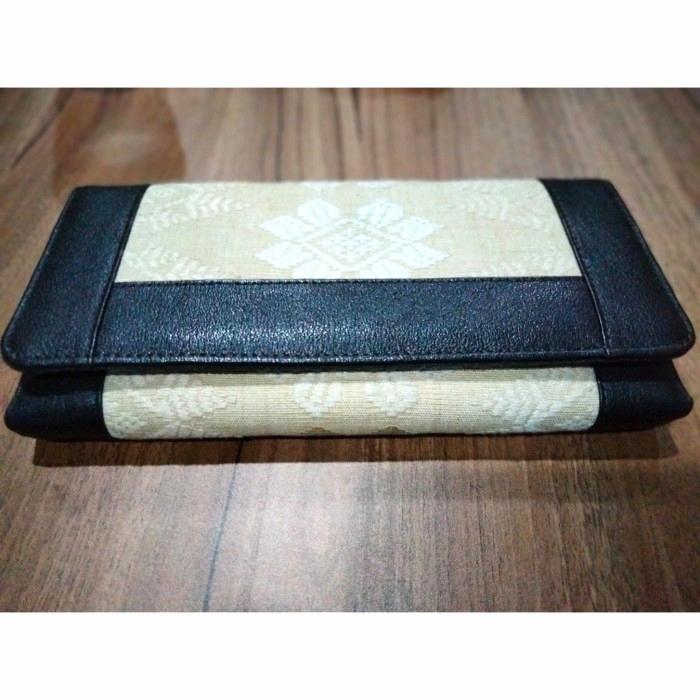 Dompet wanita handmade etnik kulit asli tenun Lombok