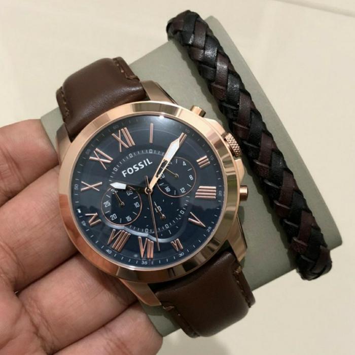 Jam Fossil FS5241 FS5151 FS5068 Grant Fullset Gelang Bracelet Original