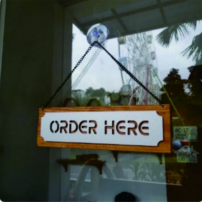 Sign Order Here Penanda Cafe Restoran Rumah Makan Booth