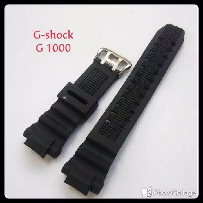 STRAP TALI JAM CASIO G-1000 / G1000 / G 1000 HITAM RUBBER STRAP G1000