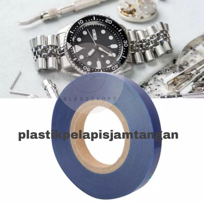 Plastik Wrapping Biru Pelapis dan Pelindung Strap Jam Tangan Ukrn 2cm