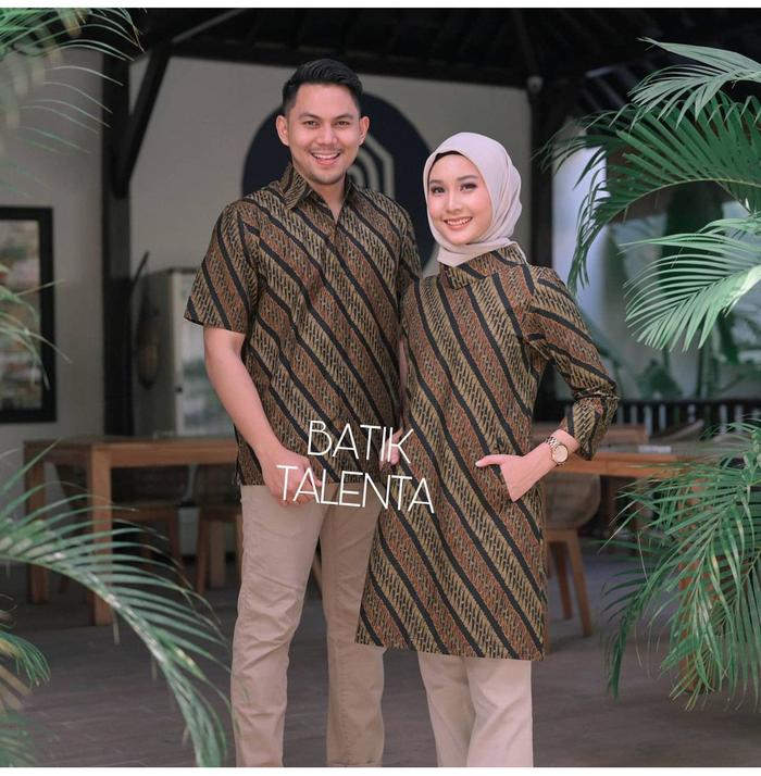 Kemeja Batik Couple Ruffle Executive Pria Wanita