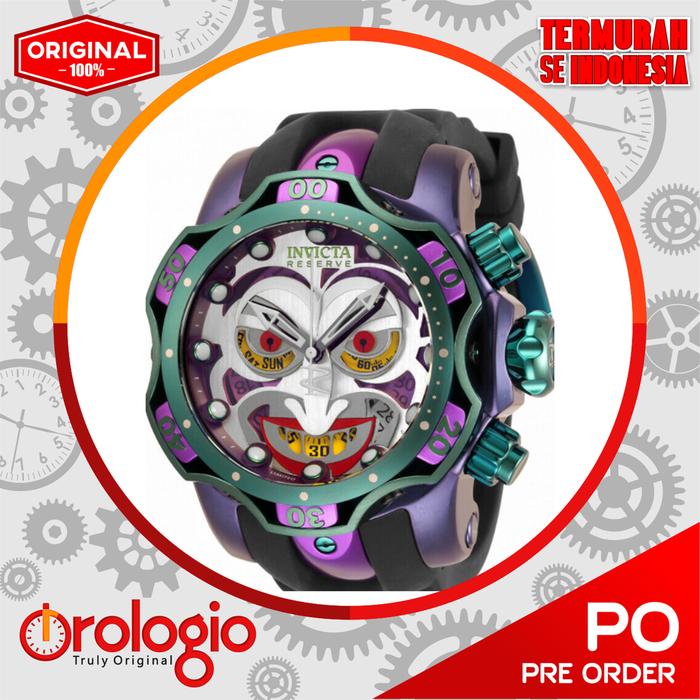 Jam Tangan Invicta 34942 53mm Reserve Venom DC Comics Joker Chrono