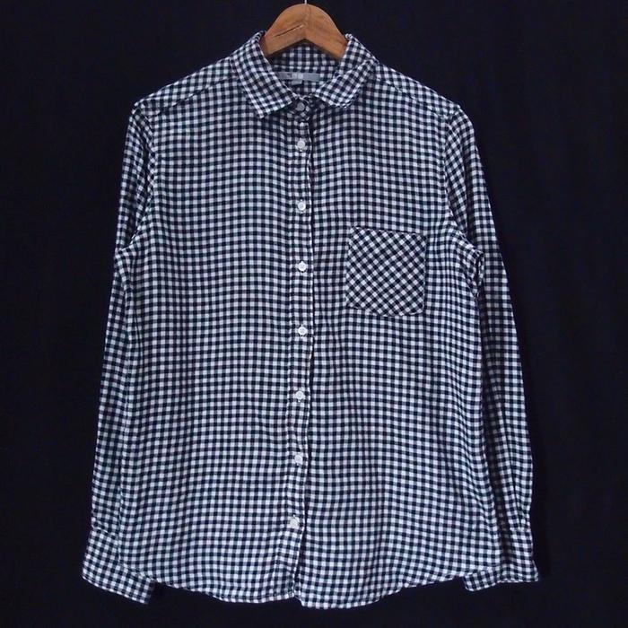 DW022 SIZE L KEMEJA FLANEL WANITA KOTAK-KOTAK SECOND BRANDED IMPORT