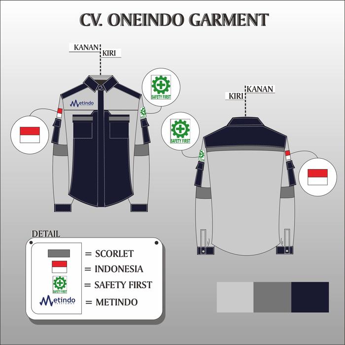 Kemeja Seragam Kerja Metindo Custom Desain