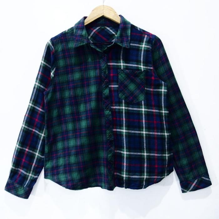 DW012 SIZE M-L KEMEJA FLANEL WANITA SECOND BRANDED IMPORT