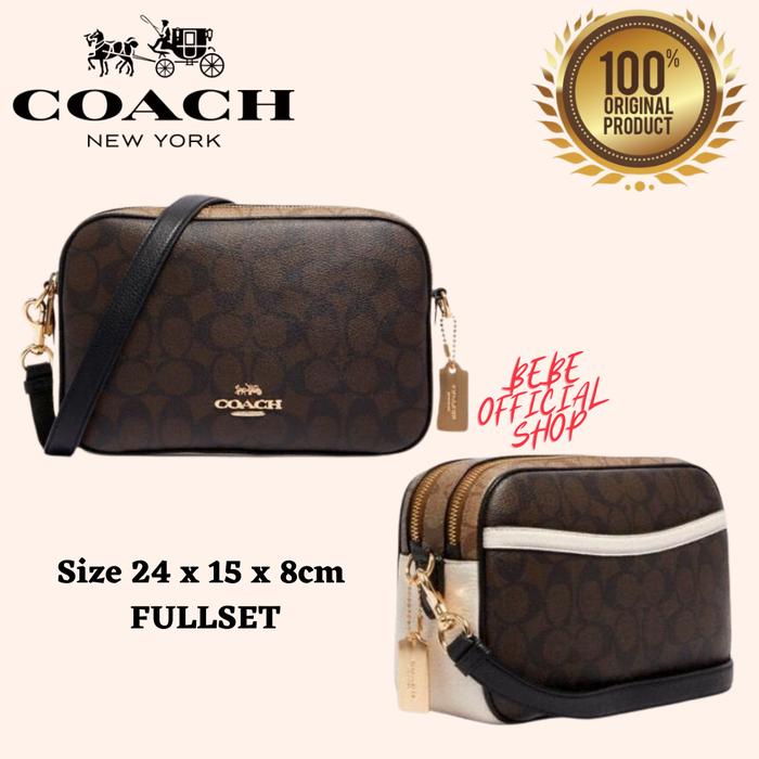 [ORIGINAL] COACH Jes Crossbody In Blocked Signature Canvas Original