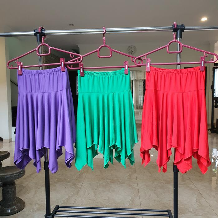 ROK RUMBAI FLARE SKIRT DANSA LINE DANCE KOSTUM PAKAIAN TARI