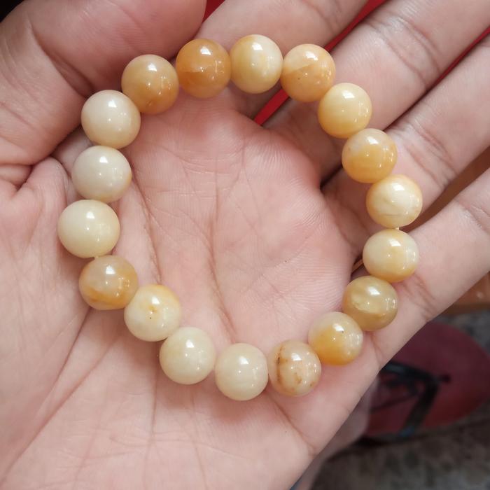 gelang batu giok coklat asli original