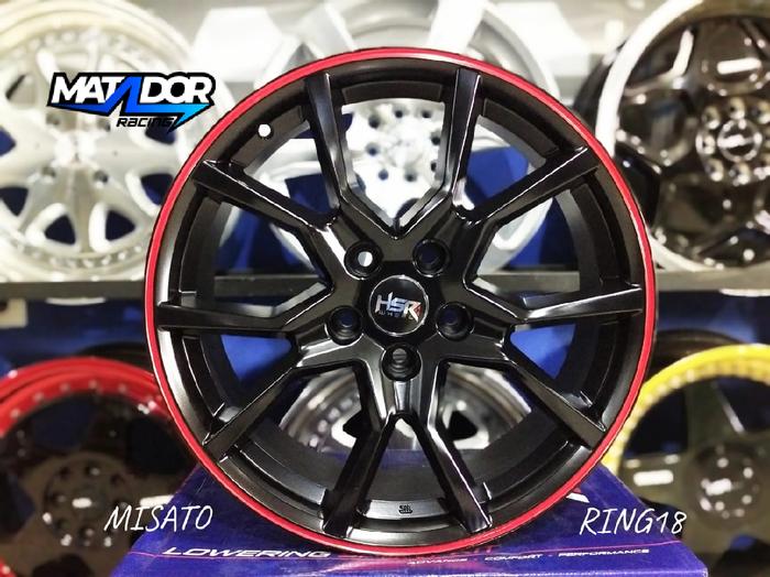 Velg Mobil Racing Lis Merah R18 MISATO HSR Ring 18X8 Lubang 5 Variasi