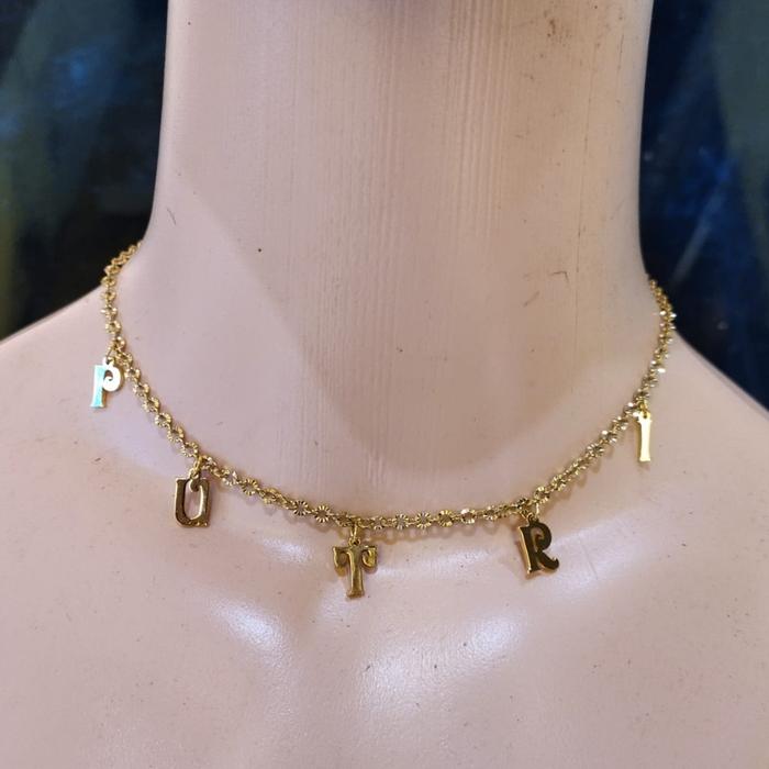 Kalung Nama Emas UBS huruf pisah