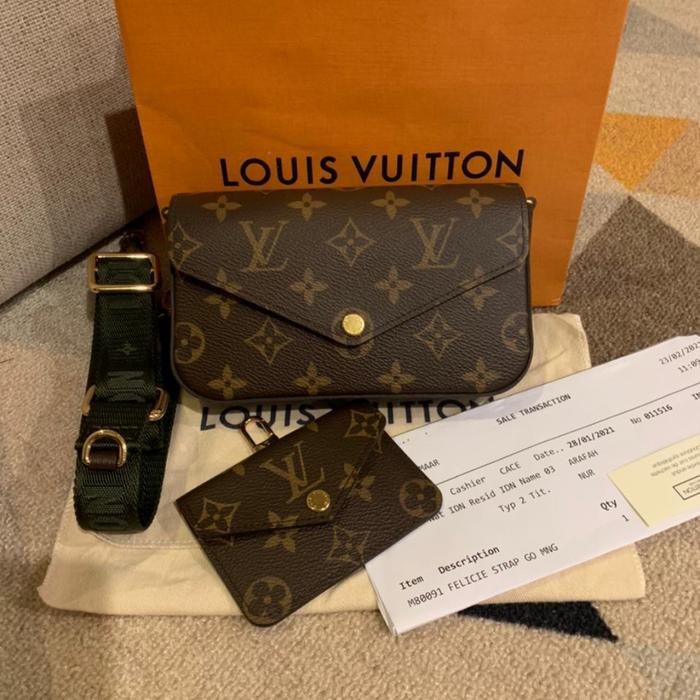Tas NEW/NBU LV Felicie Strap & Go Khaki Complete