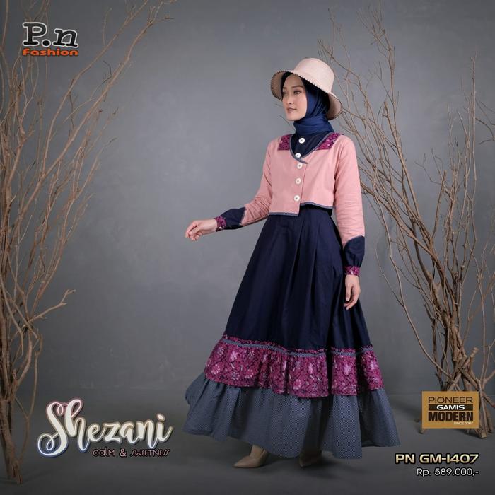 GAMIS MUSLIMAH PN FASHION GM 1407 NAVY