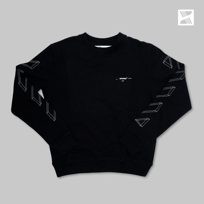 OFF WHITE FW18 3D Line Crewneck Sweater 100% Original