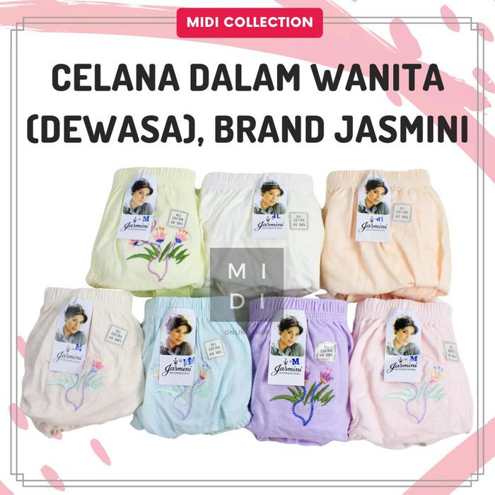 Celana Dalam Wanita Brand Jasmini Jb111 - Polos/Motif Bordir (Random)