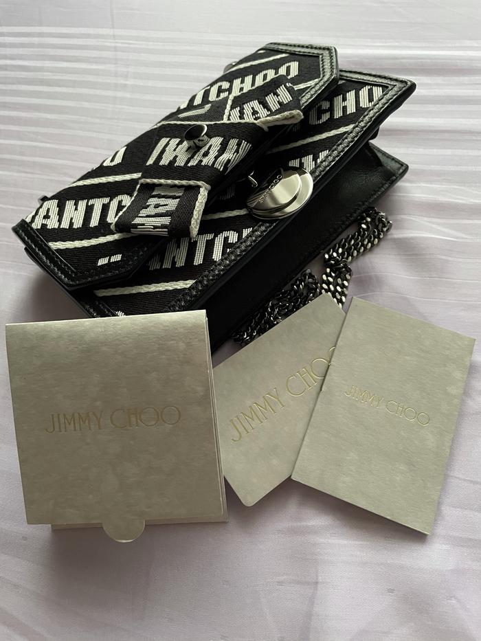 Barely used! after spa Jimmy Choo finley bag “i want choo” (black