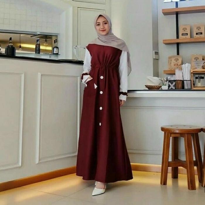 Kekinian model baju gamis remaja terbaru trand fashion